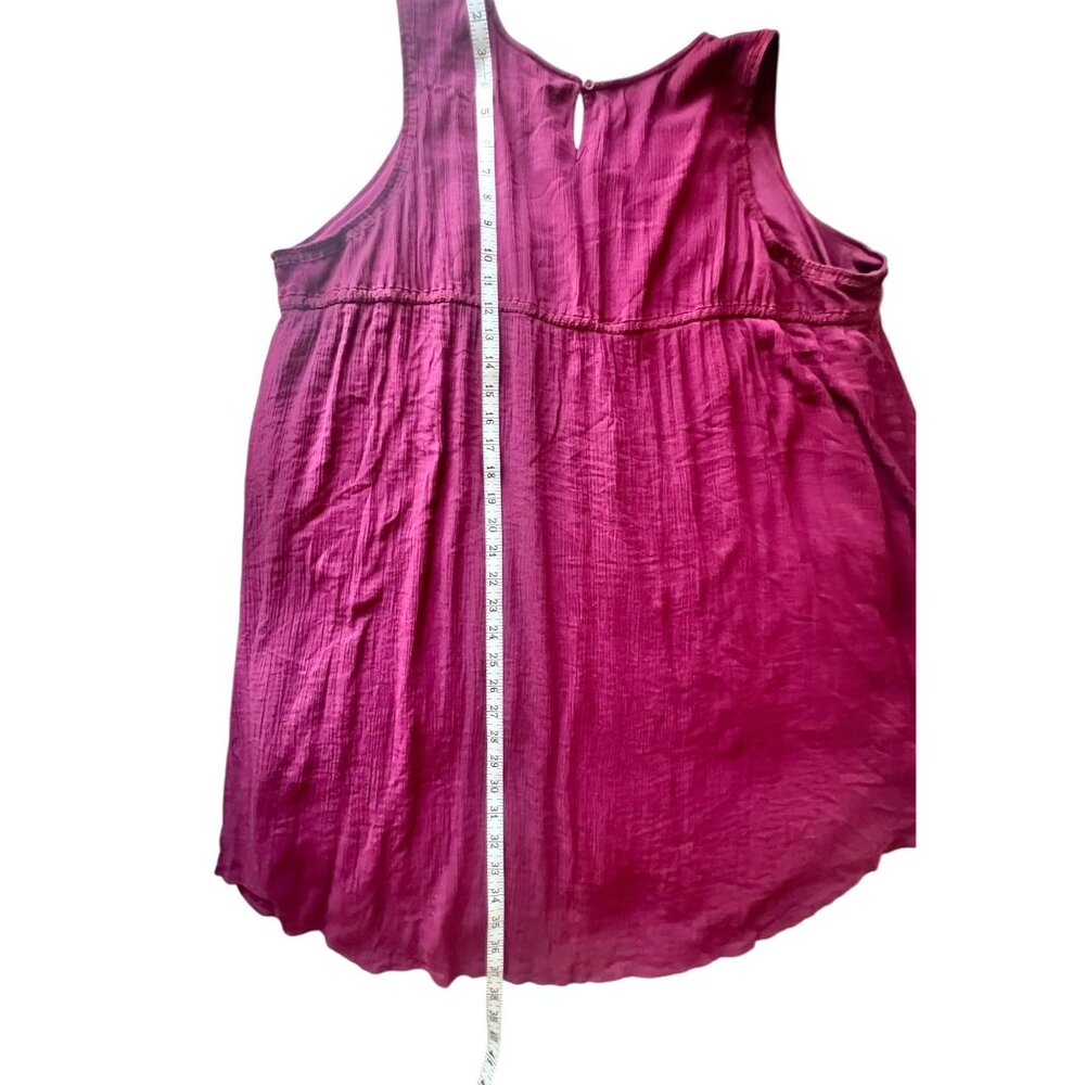 Womens 2X Maroon High/Low Dress By Ai  Diamond bodice Pattern Crinkle Fabric - Picture 11 of 16